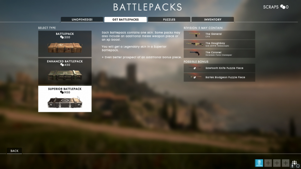 Die "Battlepacks" gewähren Zugriff auf Extras. (Screenshot: Golem.de)